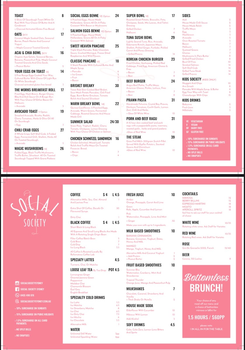 Social Society Menu 1