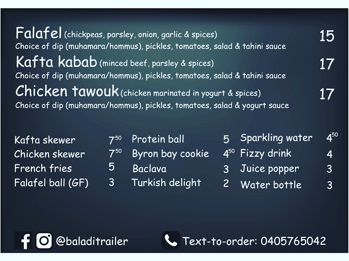 Baladi Menu 1