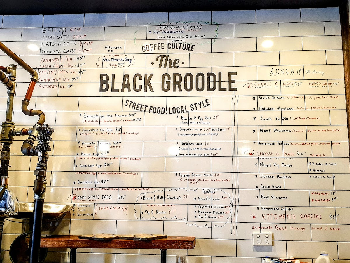 The Black Groodle Menu 1
