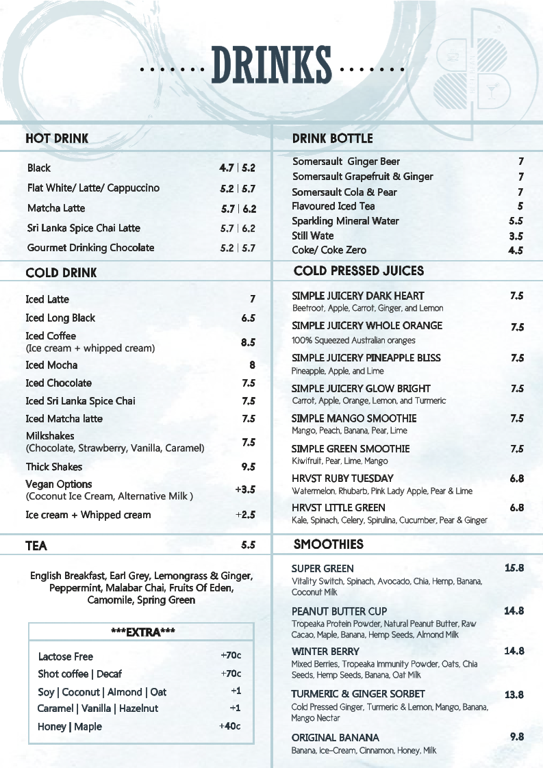 Bleu Bean Cafe Menu 1