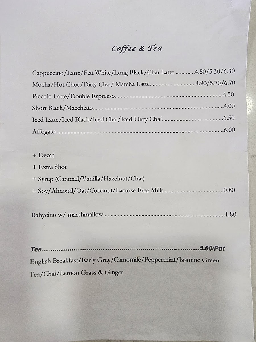 Omnivore cafe Menu 1
