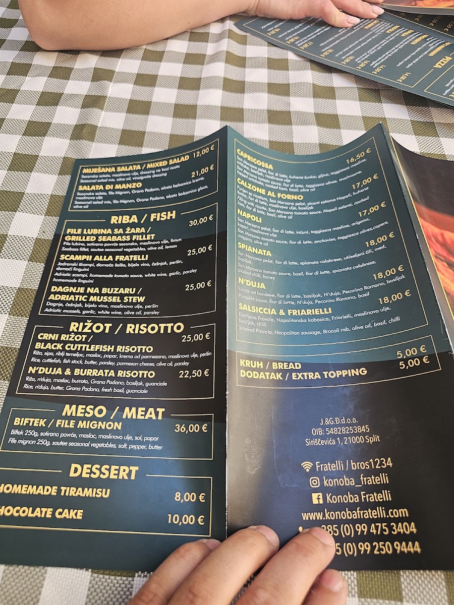 Konoba Fratelli Menu 1