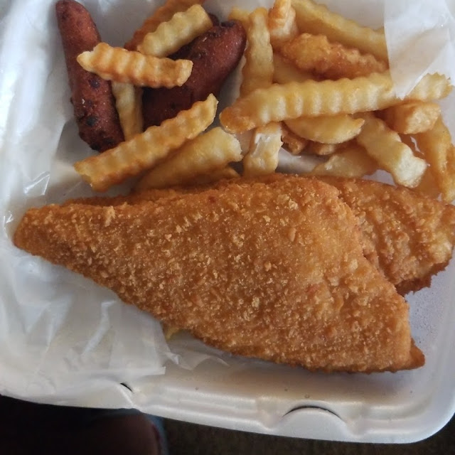Flounder Fries and Hush Puppies