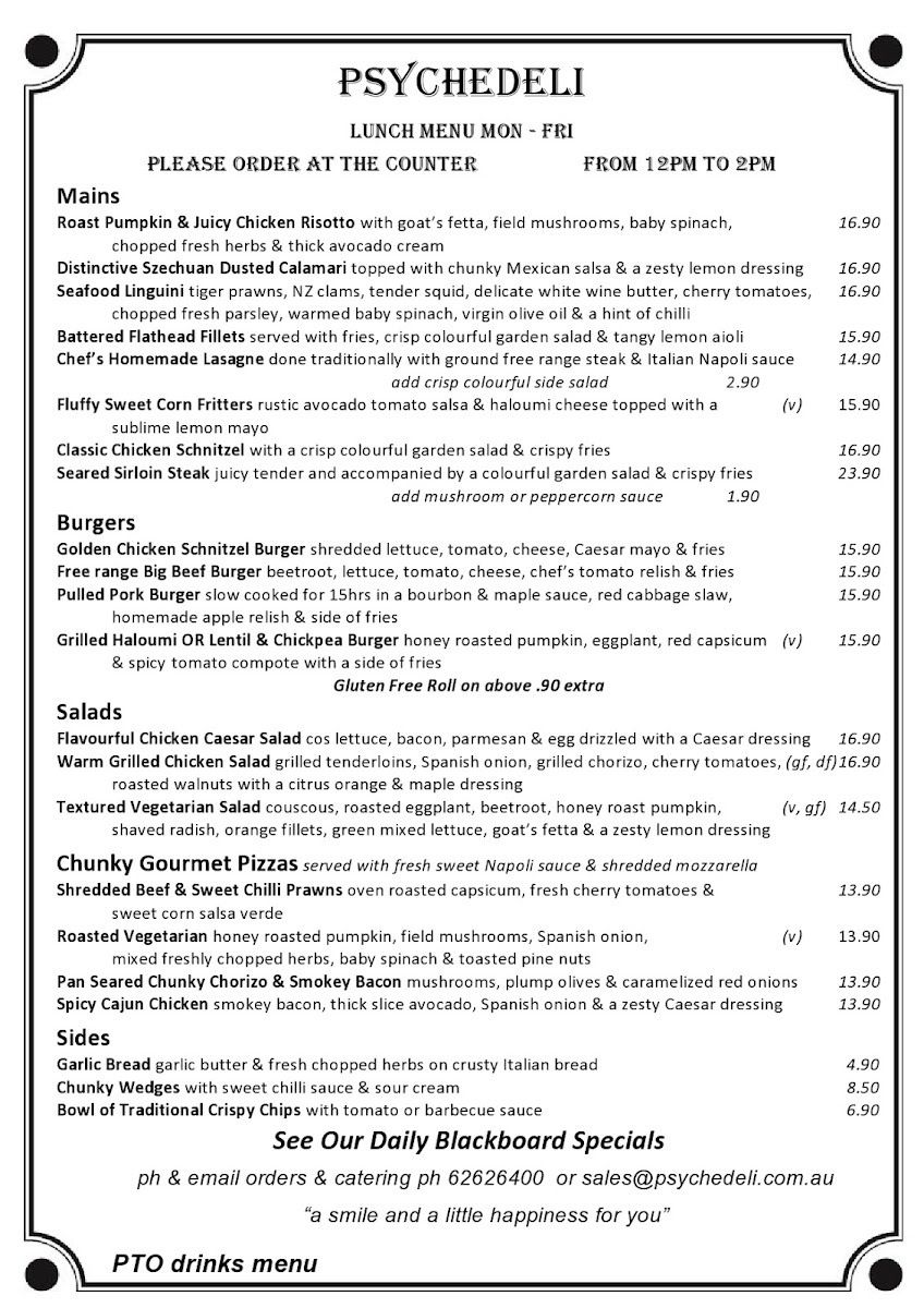 Psychedeli Menu 1