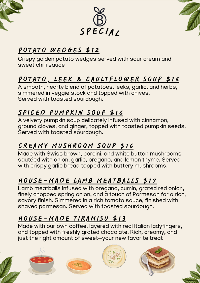 Cafe Beetroot Menu 1