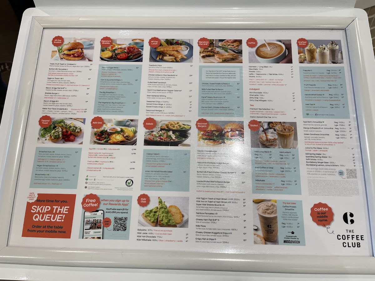 The Coffee Club Menu 1