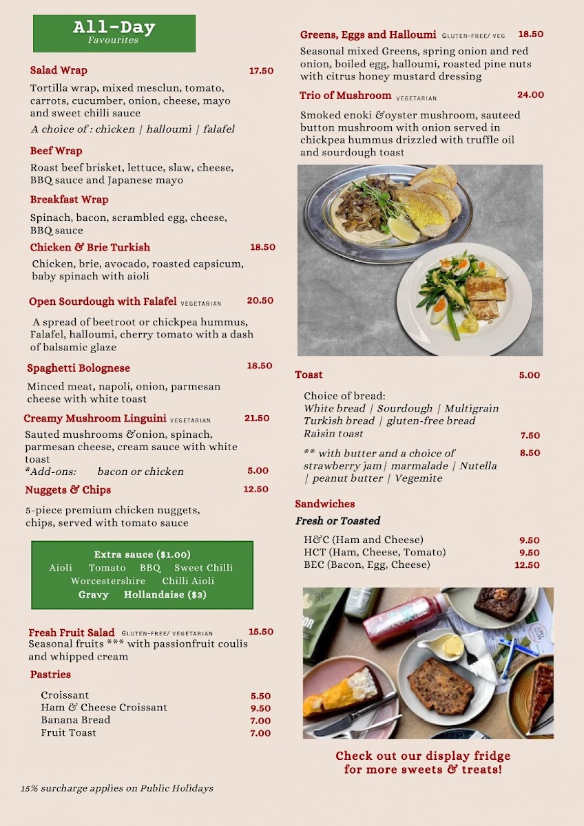 GPO Bar & Cafe Menu 1