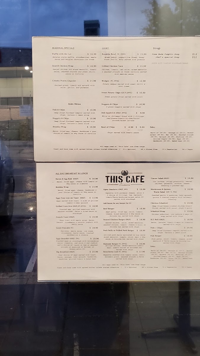 This Cafe Menu 1