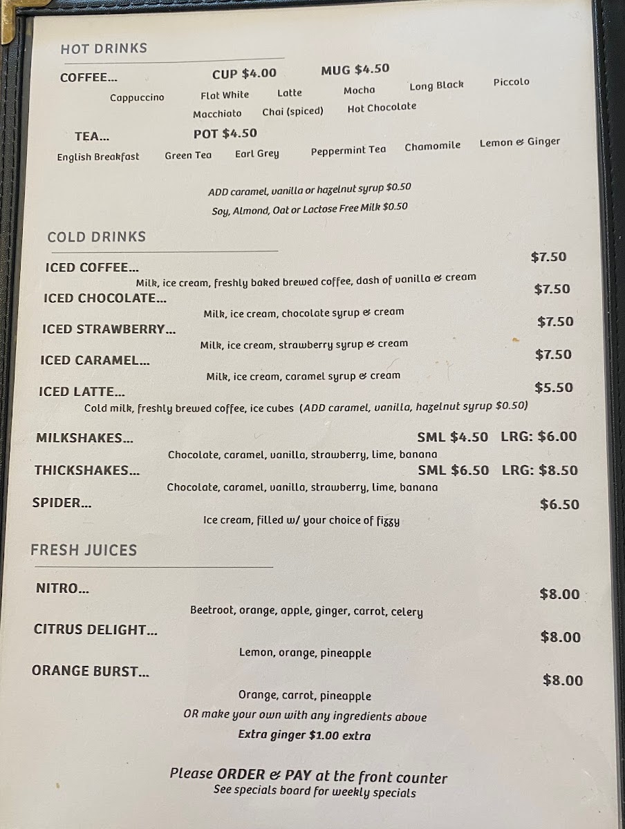 Raven Cafe & Grill Menu 1