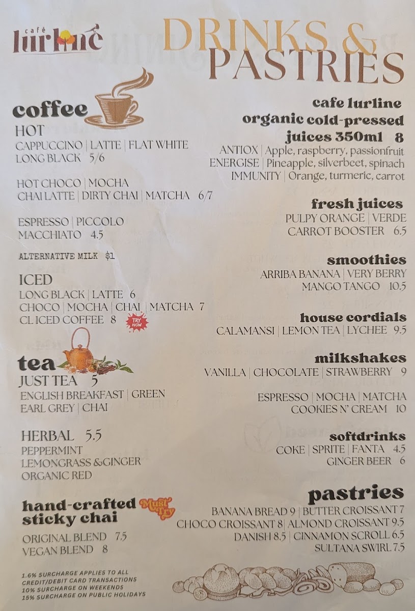 Café Lurline Menu 1