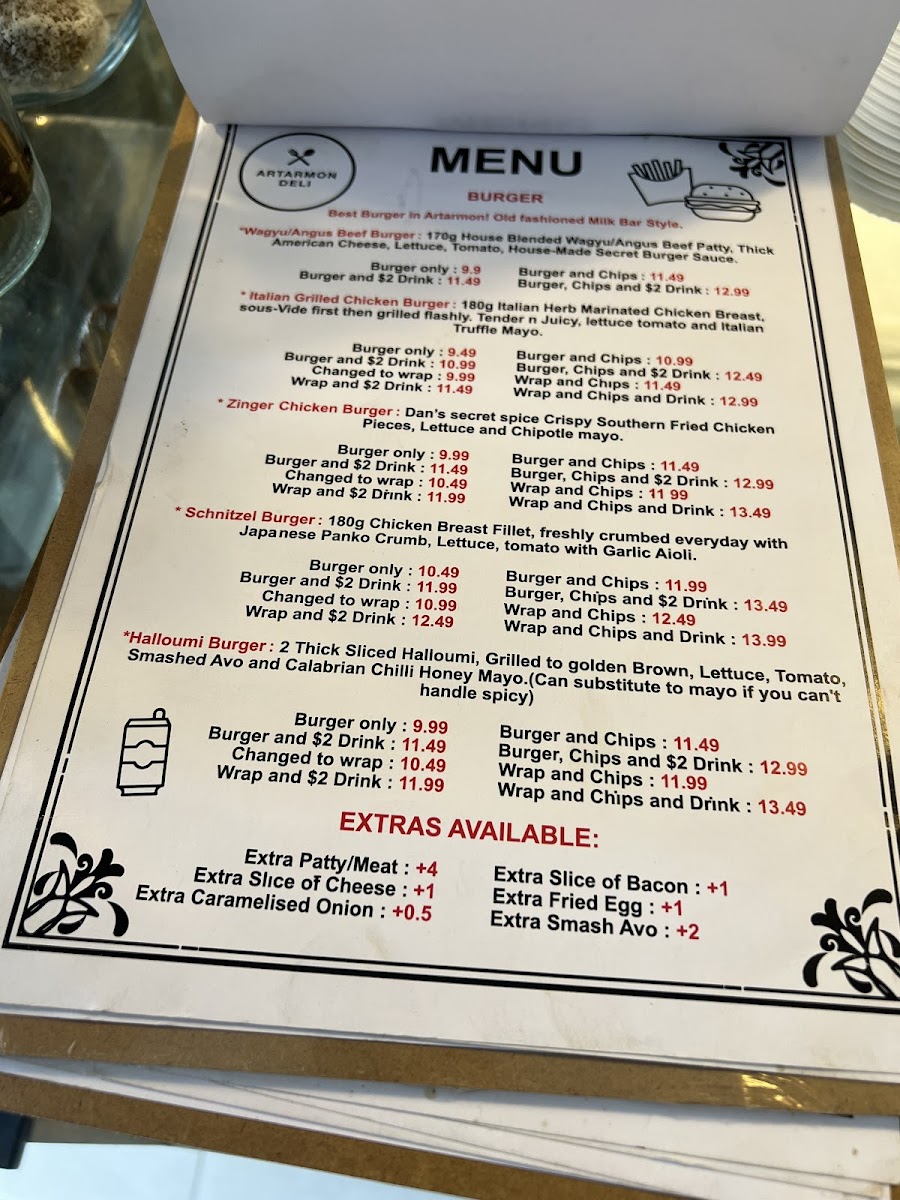 Artarmon Deli Menu 1