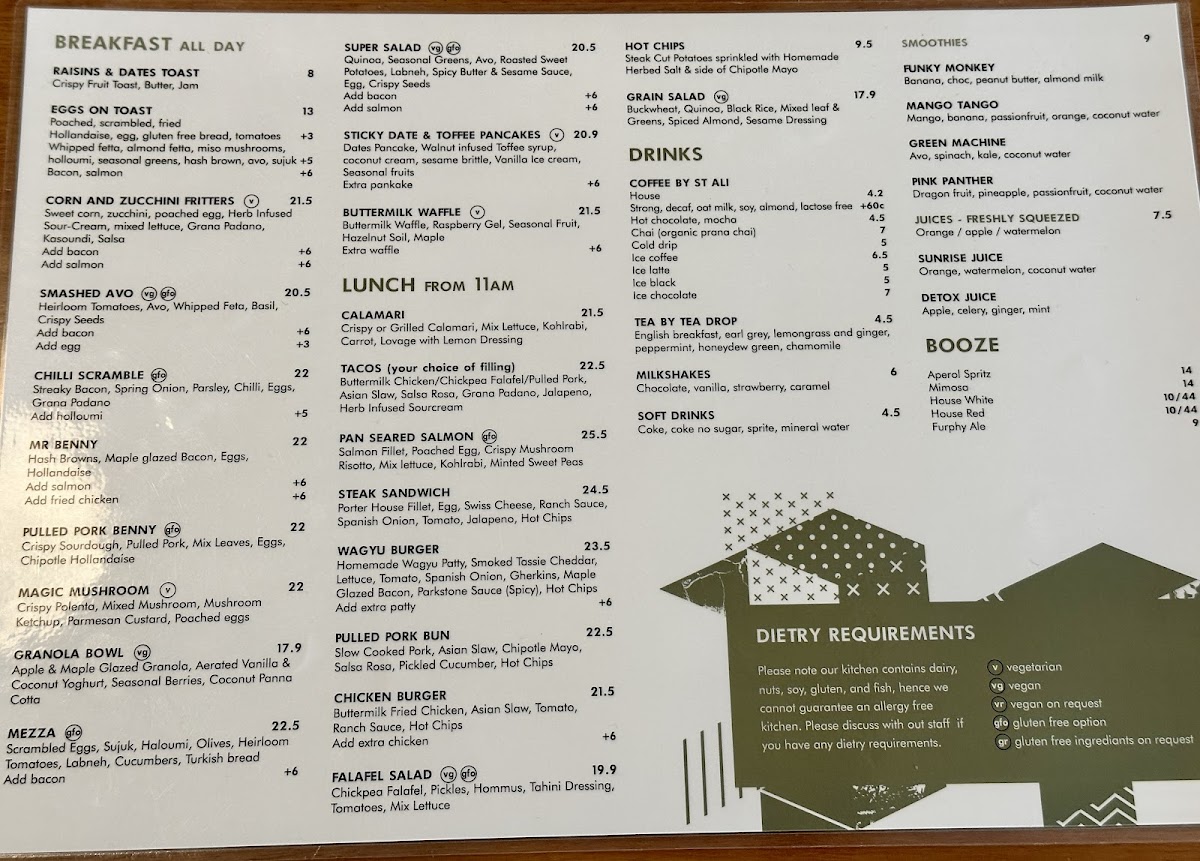 Parkstone Menu 1