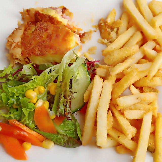 Quiche Lorraine Salad and Fries