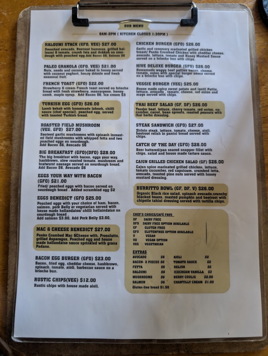 The Hive Darlington Menu 1