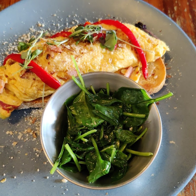 Chilli Scrambled Eggs with Wilted Spinach