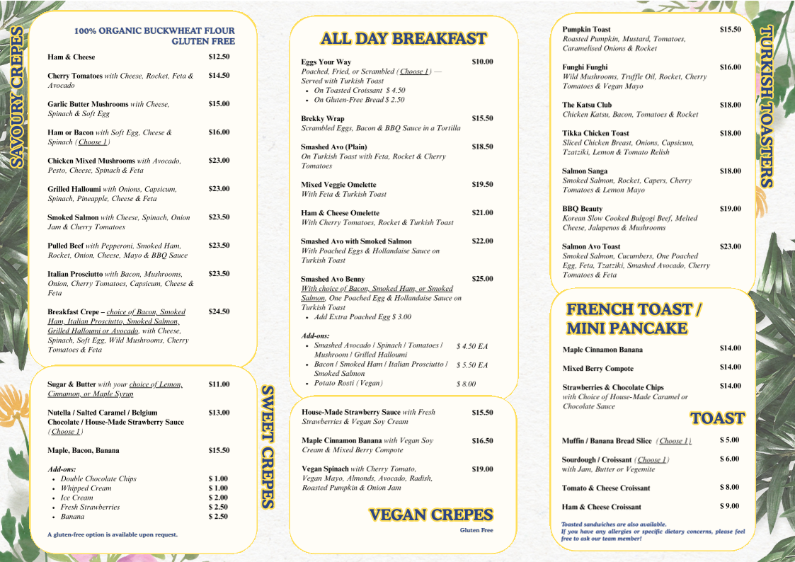Café Strada Menu 1