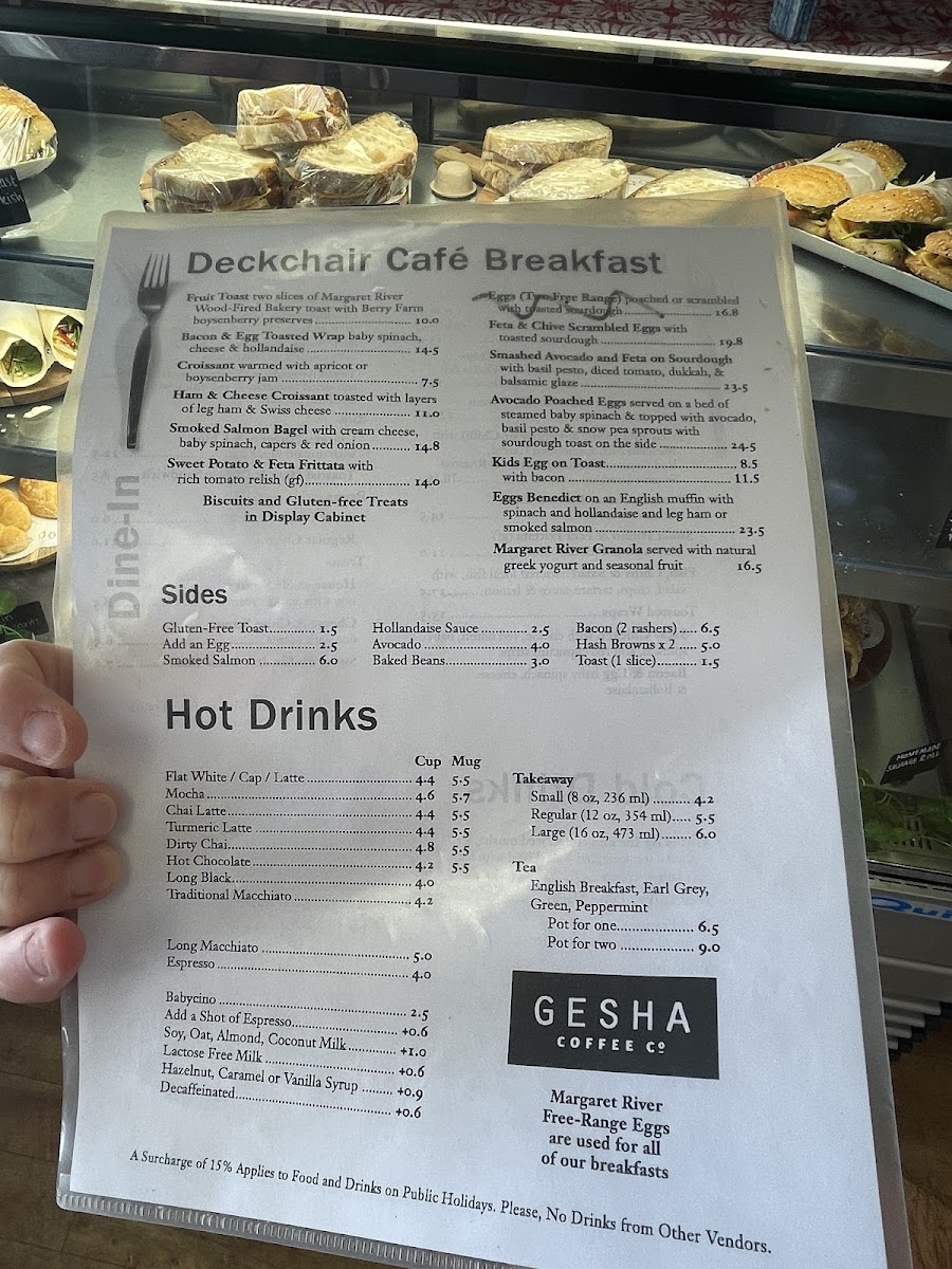 Deckchair Cafe Menu 1