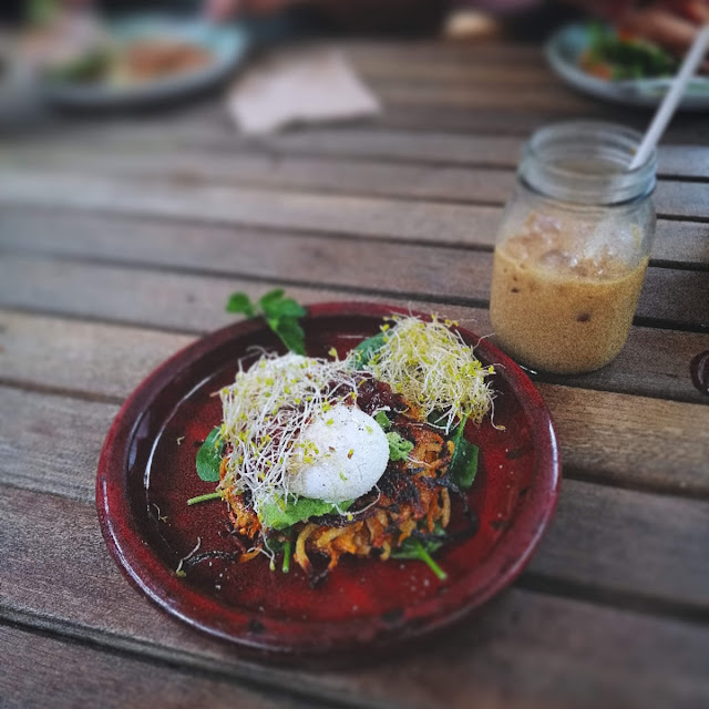 Fritters with Poached Egg
