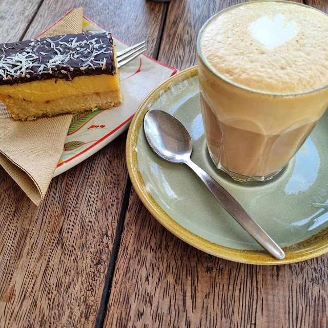 Caramel Slice and a Latte Yummo