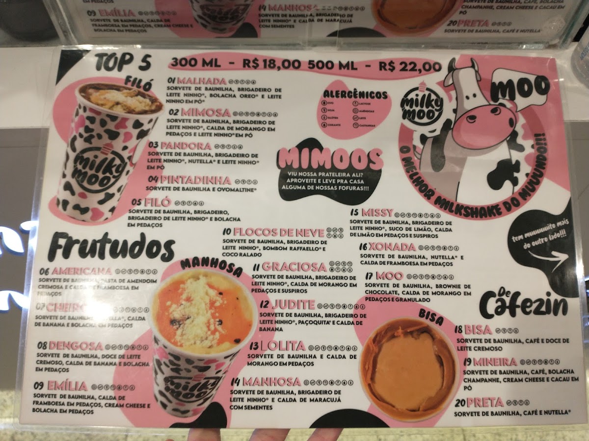 Milky Moo Menu 1